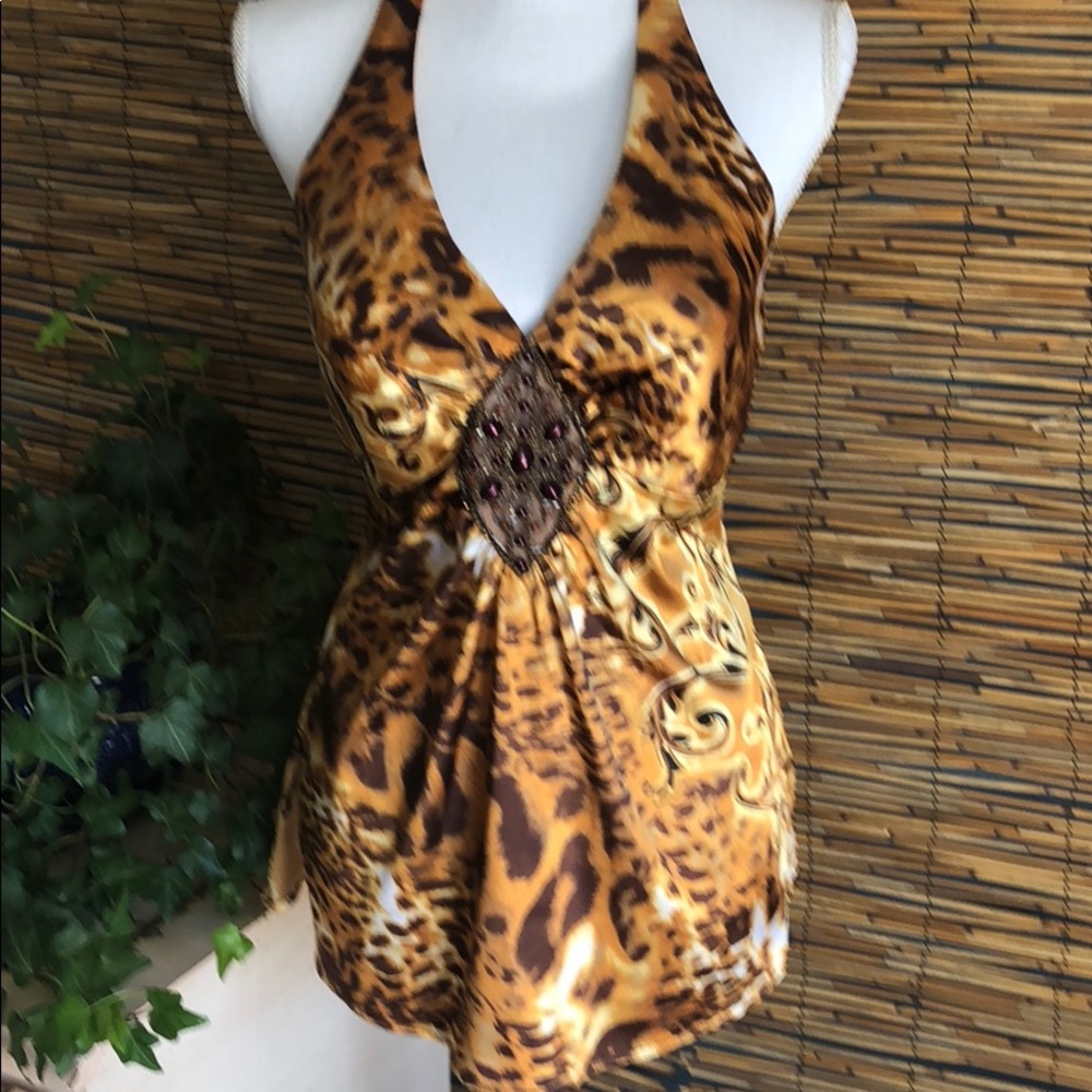 Cache silk halter top